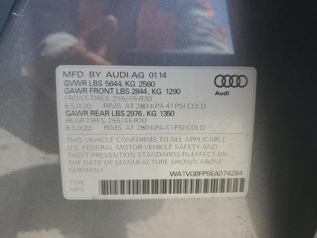 WA1VGBFP5EA074284 - 2014 AUDI SQ5 PRESTIGE GRAY photo 13