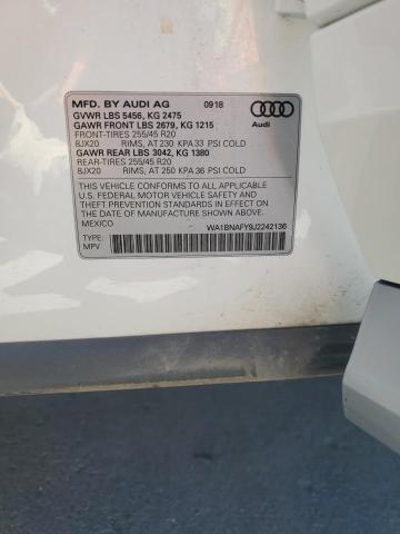 WA1BNAFY9J2242136 - 2018 AUDI Q5 PREMIUM PLUS WHITE photo 13