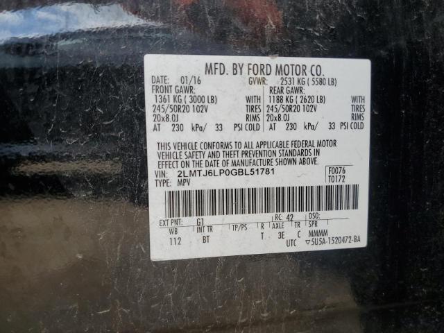 2LMTJ6LP0GBL51781 - 2016 LINCOLN MKX RESERVE Qara foto 13