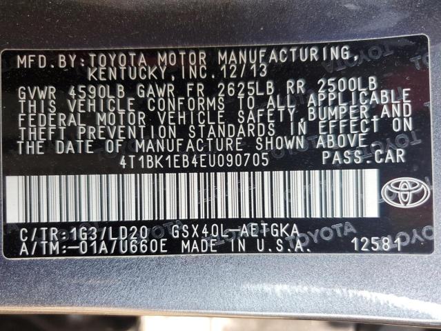 4T1BK1EB4EU090705 - 2014 TOYOTA AVALON BASE 灰色 照片 13