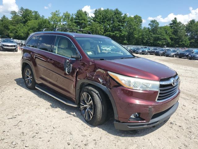 5TDJKRFH7GS356324 - 2016 TOYOTA HIGHLANDER XLE ბურგუნდია ფოტო 4