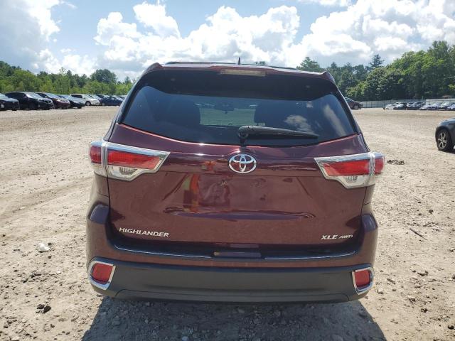 5TDJKRFH7GS356324 - 2016 TOYOTA HIGHLANDER XLE ბურგუნდია ფოტო 6