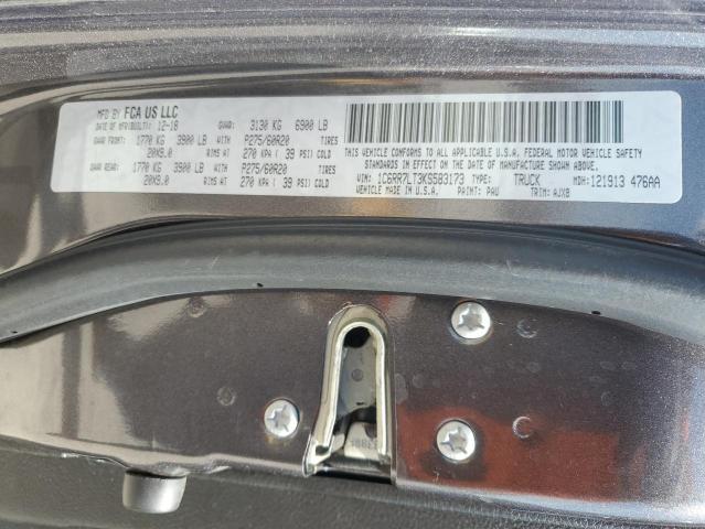1C6RR7LT3KS583173 - 2019 RAM 1500 CLASS SLT 灰色 照片 12