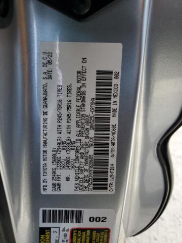 3TYRZ5CNXNT020685 - 2022 TOYOTA TACOMA ACCESS CAB ვერცხლისფერი ფოტო 12