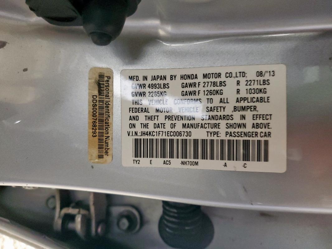 JH4KC1F71EC006730 - 2014 ACURA RLX TECH-AUDIO 银色 照片 12