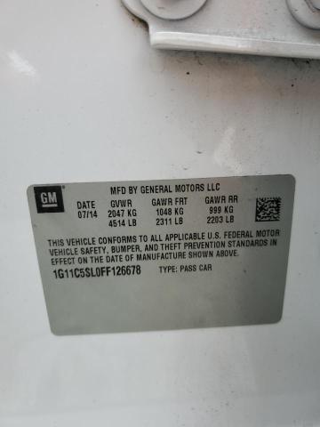 1G11C5SL0FF126678 - 2015 CHEVROLET MALIBU 1LT 白色 照片 12