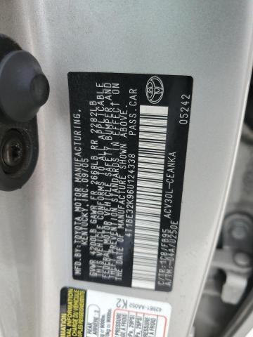 4T1BE32K96U124338 - 2006 TOYOTA CAMRY LE SILVER photo 12