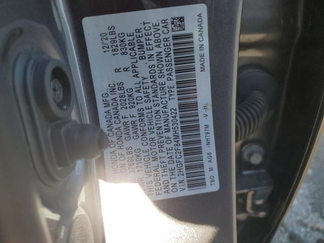2HGFC2F84MH530422 - 2021 HONDA CIVIC SPORT 灰色 照片 12
