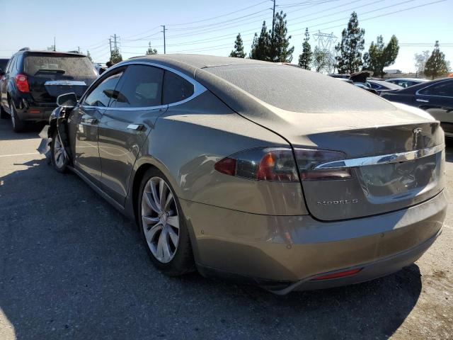 5YJSA1H13FFP77047 - 2015 TESLA MODEL S 85 GRAY photo 2