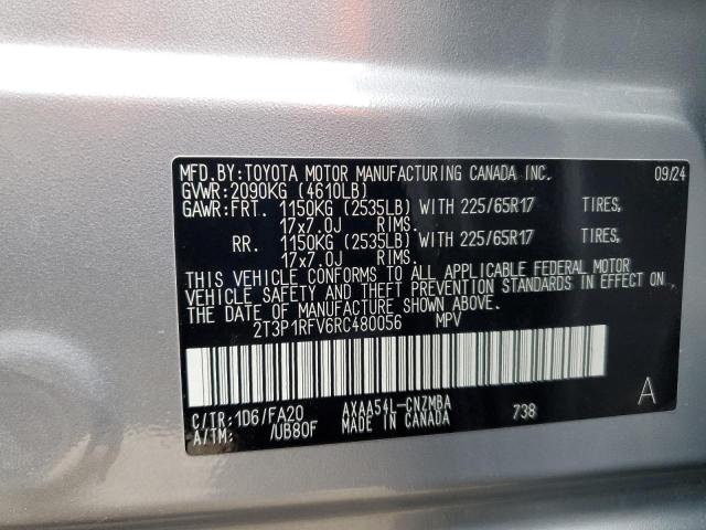 2T3P1RFV6RC480056 - 2024 TOYOTA RAV4 XLE SILVER photo 13