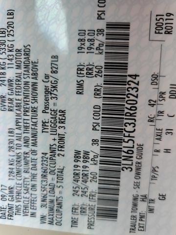 3LN6L5FC3JR602324 - 2018 LINCOLN MKZ RESERVE კრემისფერი ფოტო 12