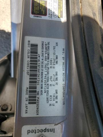 JM1BL1SFXA1341344 - 2010 MAZDA 3 I GRAY photo 12