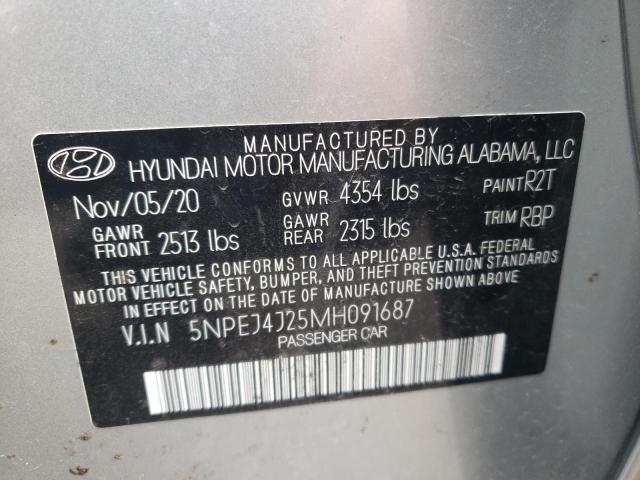 5NPEJ4J25MH091687 - 2021 HYUNDAI SONATA SEL PLUS SILVER photo 12