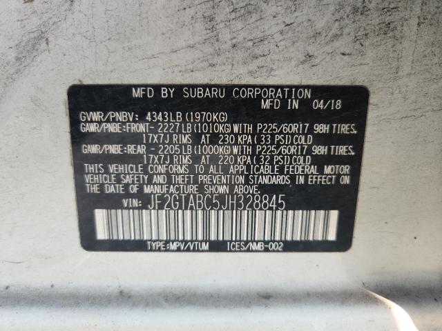 JF2GTABC5JH328845 - 2018 SUBARU CROSSTREK PREMIUM Ağ foto 12