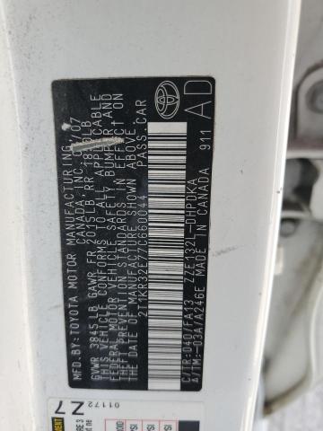 2T1KR32E77C660044 - 2007 TOYOTA COROLLA MA XR WHITE photo 12