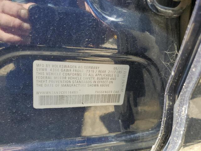 WVWMN7AN7CE515459 - 2012 VOLKSWAGEN CC SPORT 蓝色 照片 12