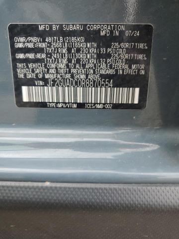 JF2GUADC0R8870554 - 2024 SUBARU CROSSTREK PREMIUM ლურჯი ფოტო 13