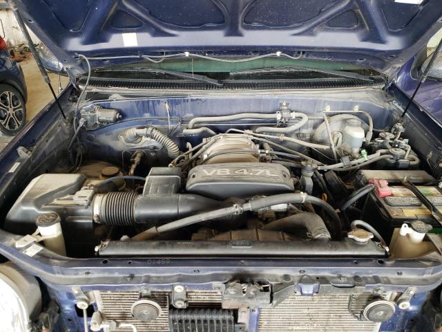 5TBBT4415YS001480 - 2000 TOYOTA TUNDRA ACCESS CAB ლურჯი ფოტო 11