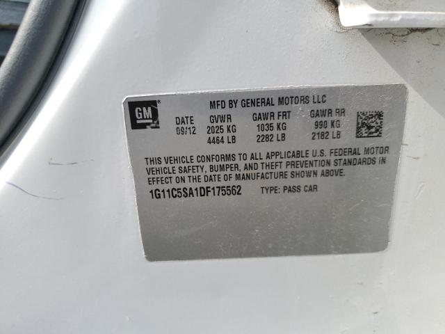 1G11C5SA1DF175562 - 2013 CHEVROLET MALIBU 1LT 白色 照片 12