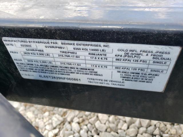 4L5ST2829NF060861 - 2022 BB TRAILER BLACK photo 10