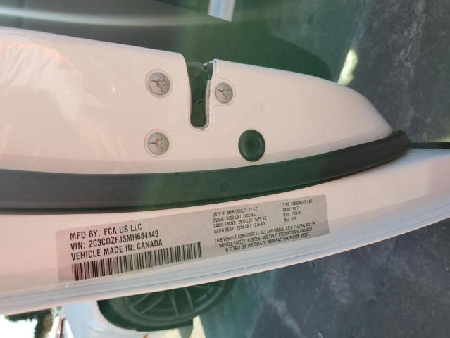 2C3CDZFJ5MH684149 - 2021 DODGE CHALLENGER R/T SCAT PACK WHITE photo 12