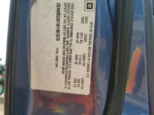 2G4WB52K1W1461670 - 1998 BUICK REGAL LS 蓝色 照片 12