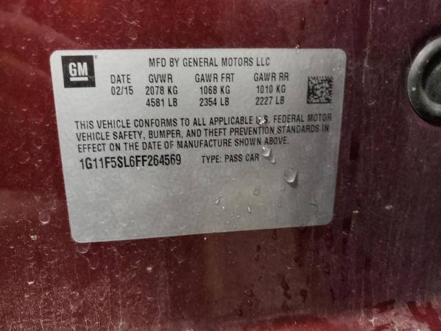 1G11F5SL6FF264569 - 2015 CHEVROLET MALIBU LTZ 勃艮第红 照片 10