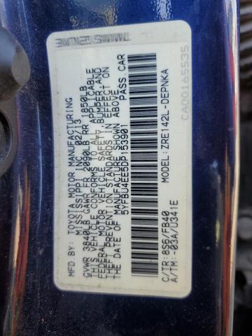 5YFBU4EE5DP153901 - 2013 TOYOTA COROLLA BASE Blau Foto 12
