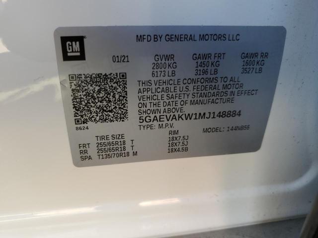 5GAEVAKW1MJ148884 - 2021 BUICK ENCLAVE ESSENCE 白色 照片 13