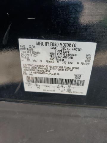 1FM5K8AR5HGA24319 - 2017 FORD EXPLORER POLICE INTERCEPTOR BLACK photo 14