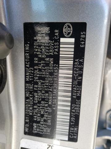4T1G11AK3RU876452 - 2024 TOYOTA CAMRY SE NIGHT SHADE SILVER photo 13
