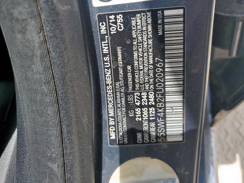 55SWF4KB2FU020967 - 2015 MERCEDES-BENZ C 300 4MATIC GRAY photo 13