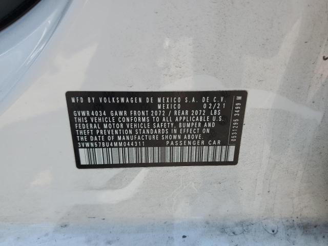 3VWN57BU4MM044311 - 2021 VOLKSWAGEN JETTA S WHITE photo 13