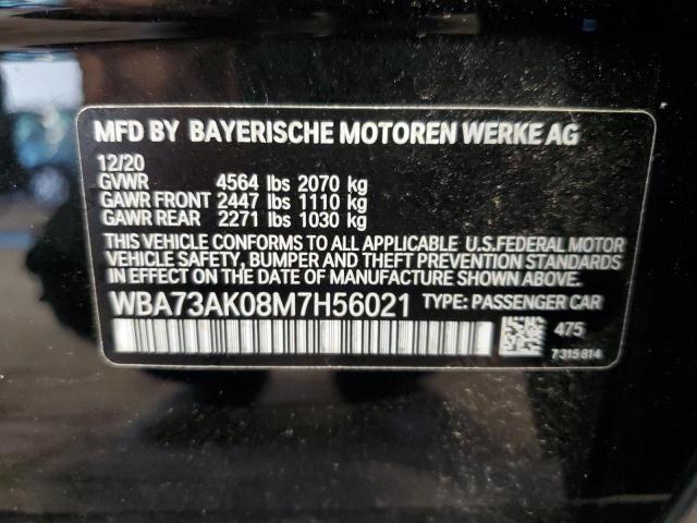 WBA73AK08M7H56021 - 2021 BMW 228XI BLACK photo 13