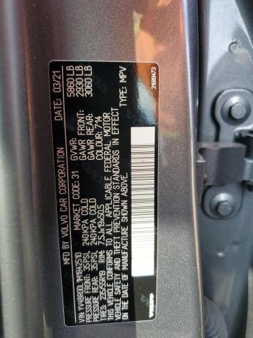 YV4BR0DL1M1842510 - 2021 VOLVO XC60 T8 RECHARGE INSCRIPTION GRAY photo 13