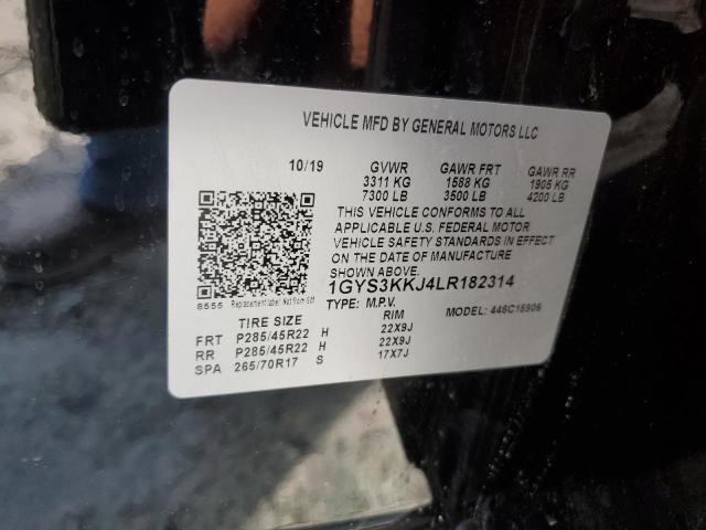 1GYS3KKJ4LR182314 - 2020 CADILLAC ESCALADE ESV PLATINUM შავი ფოტო 13