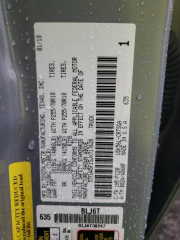 5TFUW5F15JX717628 - 2018 TOYOTA TUNDRA DOUBLE CAB SR/SR5 GRAY photo 12