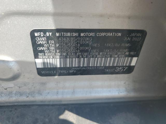 JA4APUAU3NU017068 - 2022 MITSUBISHI OUTLANDER ES SILVER photo 12