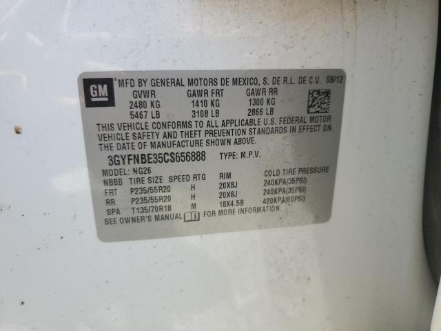 3GYFNBE35CS656888 - 2012 CADILLAC SRX PERFORMANCE COLLECTION Ақ фото 12