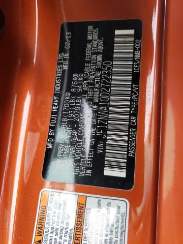 JF1ZNAA10D2722350 - 2013 TOYOTA SCION FR-S 橙色 照片 12