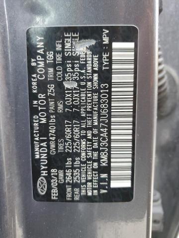 KM8J3CA47JU683013 - 2018 HYUNDAI TUCSON SEL GRAY photo 13