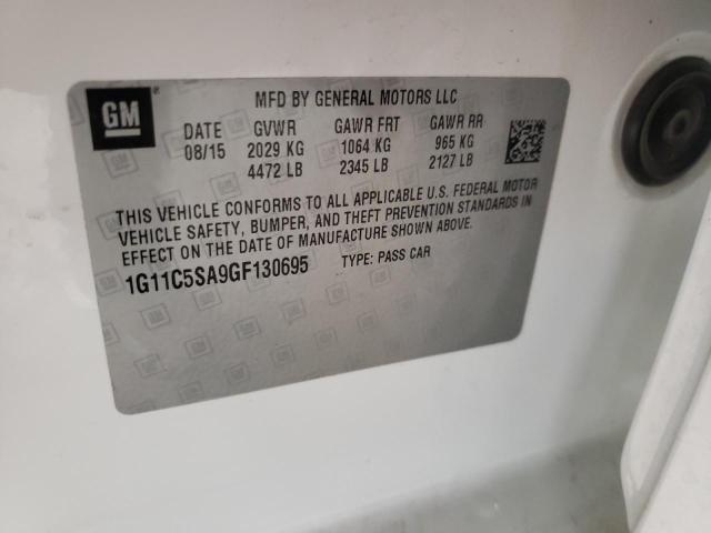 1G11C5SA9GF130695 - 2016 CHEVROLET MALIBU LIM LT Ақ фото 12