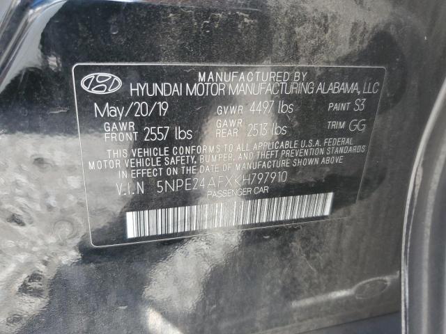 5NPE24AFXKH797910 - 2019 HYUNDAI SONATA SE BLACK photo 12