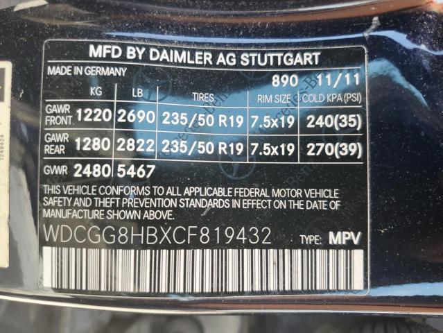 WDCGG8HBXCF819432 - 2012 MERCEDES-BENZ GLK 350 4MATIC BLUE photo 13
