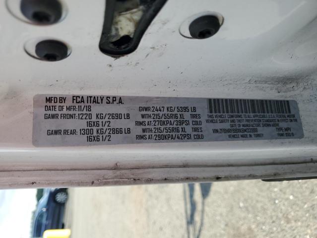 ZFBHRFBBXK6M33998 - 2019 RAM PROMASTER SLT WHITE photo 13