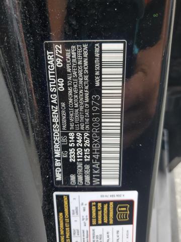 W1KAF4HBXPR081973 - 2023 MERCEDES-BENZ C 300 4MATIC BLACK photo 12