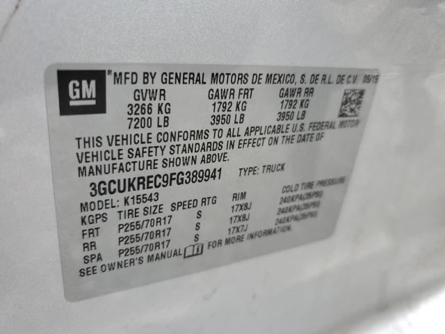 3GCUKREC9FG389941 - 2015 CHEVROLET 1500 K1500 LT SILVER photo 12