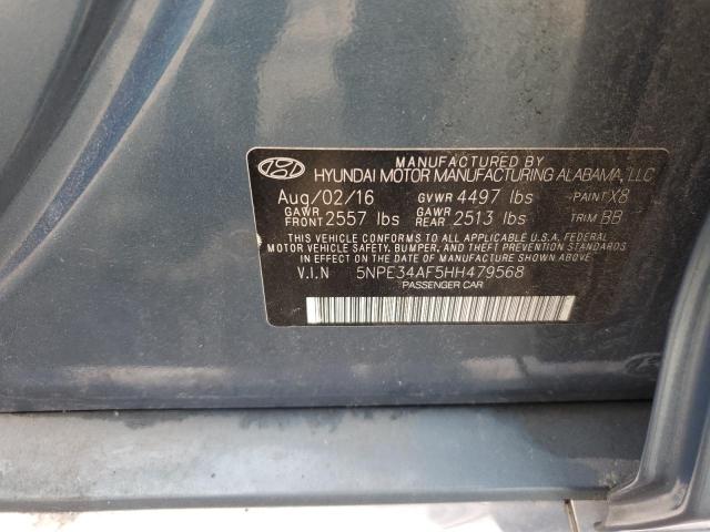 5NPE34AF5HH479568 - 2017 HYUNDAI SONATA SPORT أزرق صورة 12