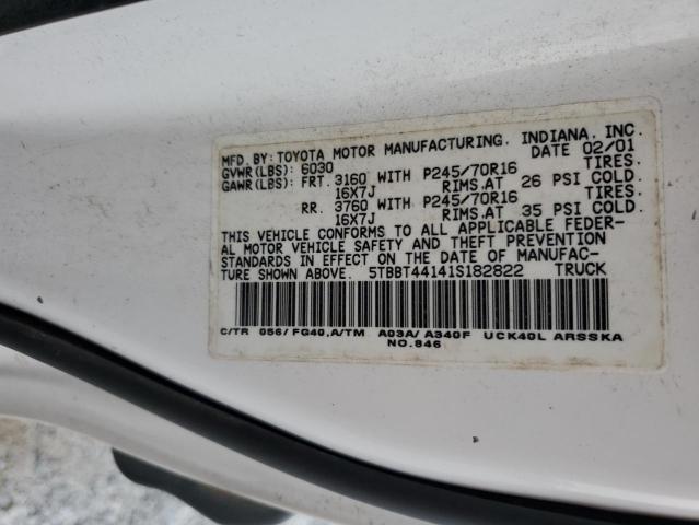 5TBBT44141S182822 - 2001 TOYOTA TUNDRA ACCESS CAB Ağ foto 12