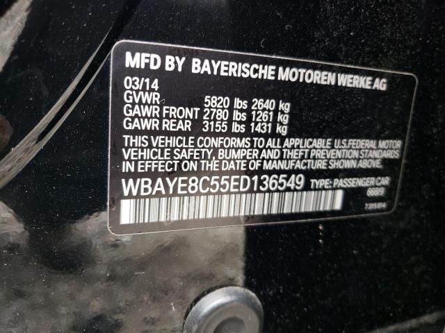 WBAYE8C55ED136549 - 2014 BMW 750 BLACK photo 12